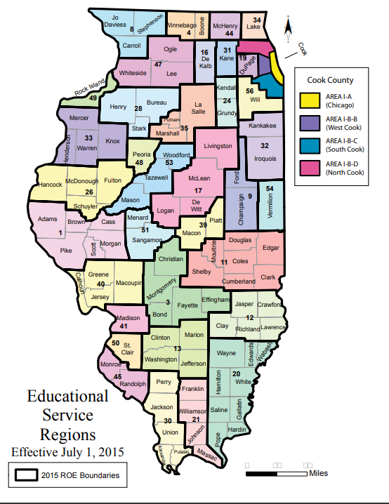 Map of educational service regions